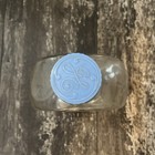 Vintage Ge General Electric Refrigerator Water Bottle Blue Lid Ribbed Glass Mcm