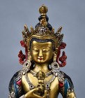 8 3  Old Antique Tibetan Buddhism Bronze Gilt Vajrasattva Buddha Buddha Statue