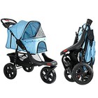 Three Wheels Foldable Dog Cat W  Extra Large Storage Space Pet Jogger Stroller