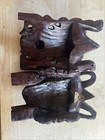 Ancient Chinese Masks Carved In Rosewood Female And Male Decorative Wall Art    