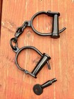 Hand Forged Iron Shackles Iron Key Included Black Medieval Thick Vintage Cuffs