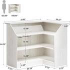 L-shaped Home Bar Table  4-tier Corner Bar Cabinet   Office Reception Desk-white