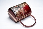Dear Vanilla Japanese Kimono Enamel Handbag Purse Vintage Authentic Made Japan