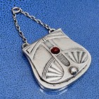 Antique C  1905 German Jugendstil 800 Silver Locket Charm Miniature Purse Depose