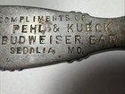 Vintage antique Pehl   Kueck Budweiser Bar Beer Bottle Opener Sedalia  Mo