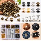 100 Set Double Cap Rivets Metal Round Studs Leather Craft Bag Belt 6mm 8mm