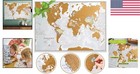 Deluxe Scratch Off World Map - 23x33  Educational Gift For Young Explorers