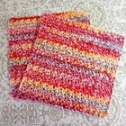 Set Of 2 Handmade Crochet Cotton Dishcloths  Washcloths   8   8    Harvest