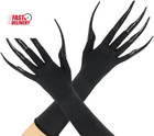 Long Finger Claw Gloves Black Paw Gloves  Scary Vampire Witch Demon Crow Hallowe