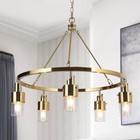 Gold Chandelier  5-light Modern Chandeliers For Dining Room  26  Wagon Wheel 