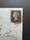 Great Britain Penny Black Sg2 Plate 5 Red Mx 4 Margins Uncreased Cover