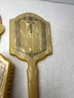 Vintage Art Deco Butterscotch Celluloid Vanity 7 Pc Set Including Brush Mirror  