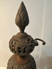 Antique Style Set Of Ornate Brass Cast Iron 19  Andiron Fire Dogs 12 Pounds Read