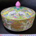 Chinese Famille Rose Porcelain Lidded Box With Crane Design 19cm Antique