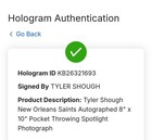 Saints Tyler Shough Autographed Signed Auto 8x10 Photo Fanatics Coa