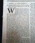 1st New Jersey Publication American Revolutionary War 1780 Trenton Nj Newspaper 