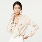 Elegant Womens Ladies Slik Shirt Long Sleeve Ol Work Casual Tops Dress Shirts Sz