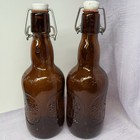 Lot Of 2 Grolsch Lager Beer Bottles Flip Top Brown Ceramic Stoppers