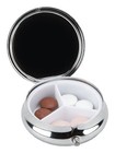 Black Three Section Pocket Purse Travel Small Vitamin Medicine Pill Box Case  