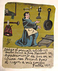 Vtg Hp Mexican Tin Retablo San Pascual Bailon Helps Cooking Taste Great In 1915