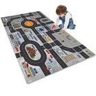 Kids Rug Play Mat Great For Playing With Cars And Toys educational Kid Road 