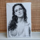 Original Charcoal Drawing  Girl Portrait  Black And White Sketch Art