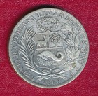 Peru 1896 Un Sol Silver Coin   very Nice Lightly Circulated   Ships Free  
