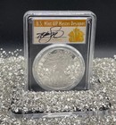 2019 W  1 Silver Eagle Fdoi Denver Pcgs Pr70dcam Cleveland Signed Rare 1 Of 213