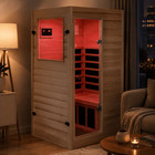 Mini Far Infrared Sauna Poplar Wood Red Light Therapy Low Emf For 1 Person 905w
