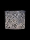 Large Early Navajo Ingot Silver Cuff Bracelet Size 7  - Great Stamp Work 