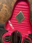 Antique Art Deco Pyramid Honeydew Cased Vanity Dresser Set Stunning 