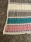 Handmade Crochet Pastel Afghan Southwest Farmhouse Cabin Blanket 52 X 80