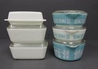 Pyrex 6pc Amish Butterprint Rooster  3 casserole 2 refrigerator Dish butter lids