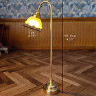 Dollhouse Floor Lamp Battery Light Flower Shade Gold Base 1 12 Scale Miniature