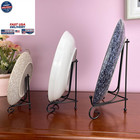 6pc 3-size Black Iron Plate Stand 4 6 8in Decorative Metal Display Easel Holder
