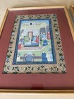 Pair Antique Persian Indo-persian Mughal Miniature Paintings Framed Set Of 2 
