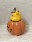 Disney Winnie The Pooh Halloween Pumpkin Ceramic Cookie Jar Canister-new