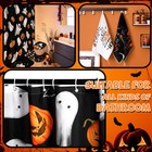 8 Pcs Halloween Shower Curtain Set Ghost Pumpkin Bathroom Decor