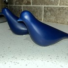 Large Beautiful Navy Blue Dove Bird Ceramic Figurine     Set Of 2