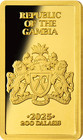 2025 Gambia Rhinoceros 1 G 9999 Gold Coin Bar Africa Wildlife Wwf Proof Like