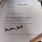 Lot Of 3 Vintage Milton Berle Signed Items Letter Photo Program 
