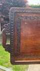 Anglo-indian Kashmir Hand Carved Wooden Tray Early 20th Century Antique  1230