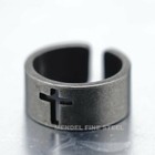 Mendel Stainless Steel Mens Christian Cross Band Ring Men Women Silver Size 7-14