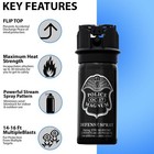 2 Police Magnum Pepper Spray 2 Ounce Stream Flip Top Safety Defense Protection