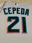Cepeda Size 46  21 2020 Miami Marlins Game Used Jersey Road Gray Issued Mlb