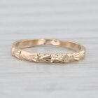 Floral Etched Baby Ring Small Size Vintage Band