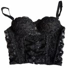 Vintage Match-ups Beaded Corset   Y2k Goth Fairycore Bustier Adjustable Size M