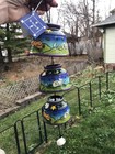 Terri Kern Rcs Ceramic Stacked Wind Chime Cat Mouse Moon Star Signed 2004