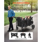 Wagon Stroller 4 Seater Push Pull Quad Collapsible Stroller 330lbs With Canopy