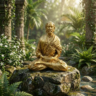 Sri Yukteswar Giri Brass Idol     Autobiography Of A Yogi Guru Statue  Kriya Yoga